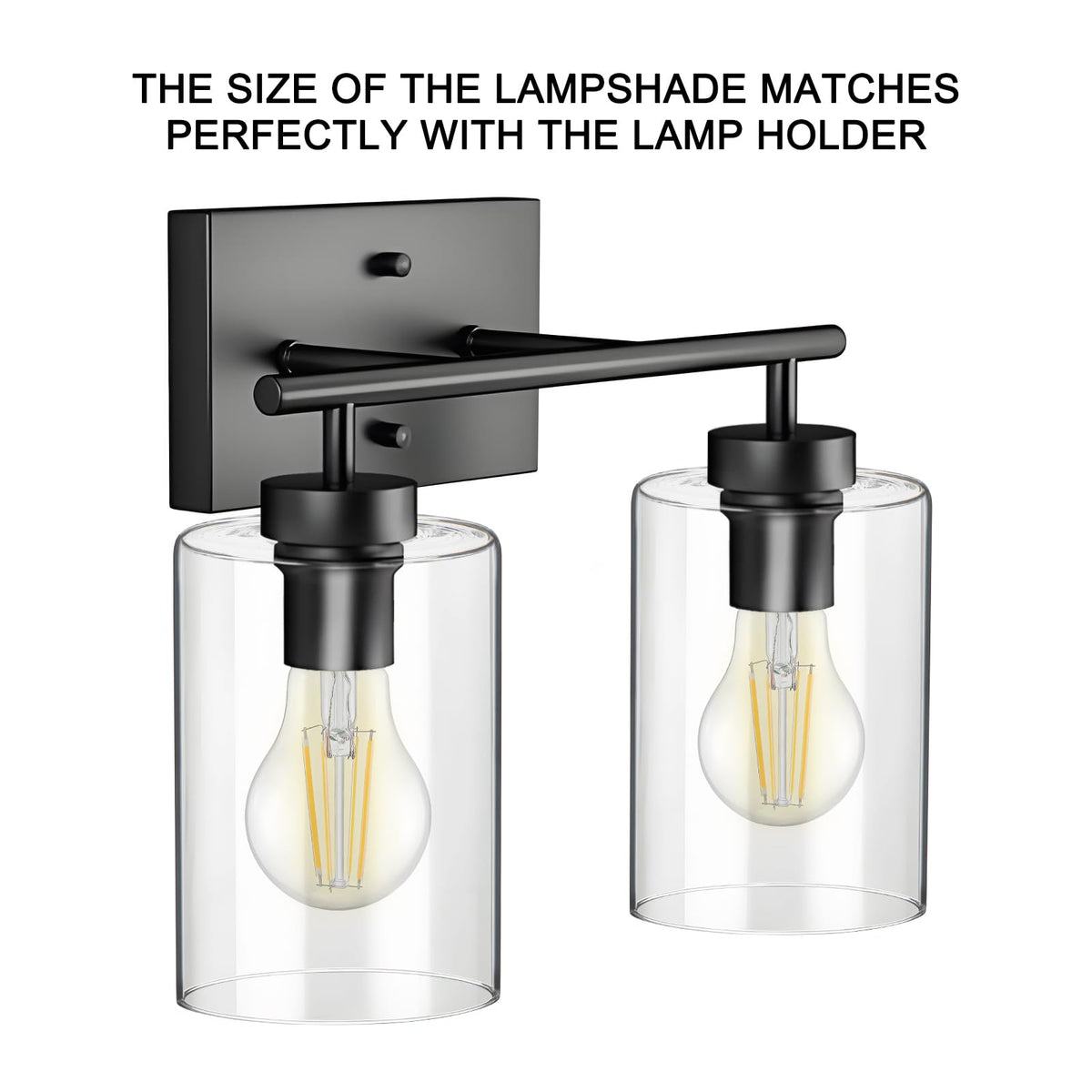 Lamp Yu clear glass shade for wall sconces adds crisp glow.