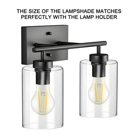 Lamp Yu clear glass shade for wall sconces adds crisp glow.