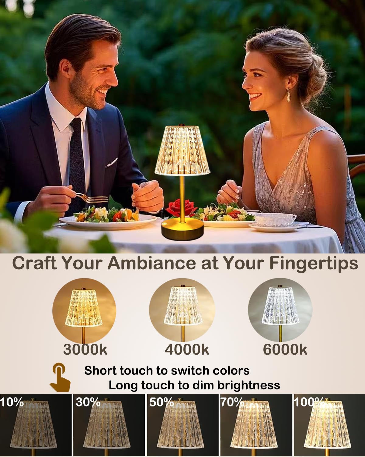 LamparaDecor wireless desk lamp small size offers clutter-free countertop lighting.
