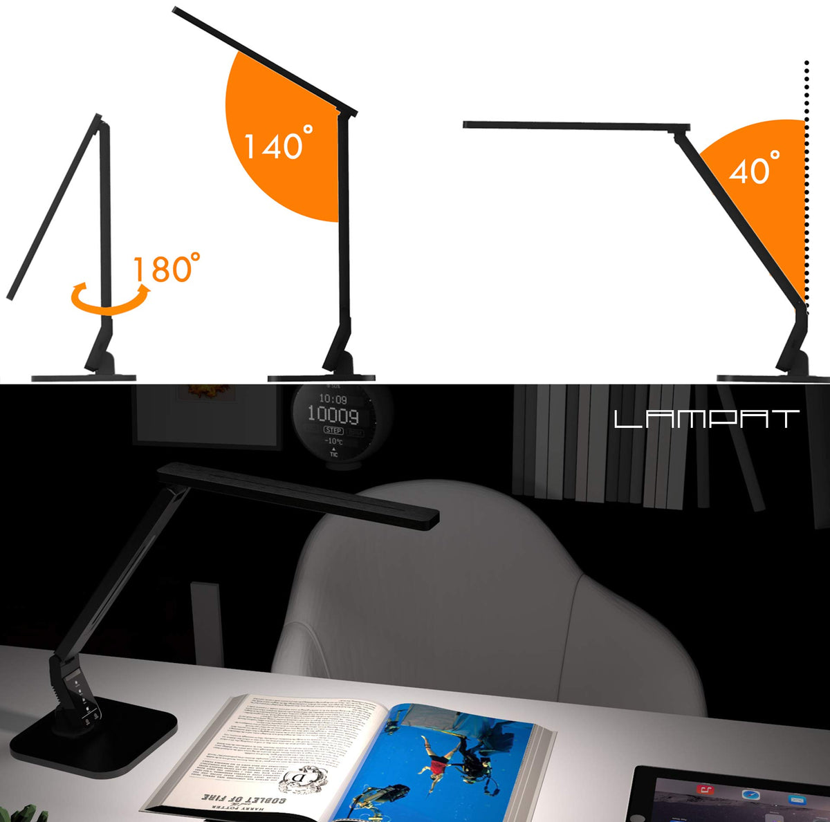 Lampat 5-level dimmer for precise brightness control across tasks.