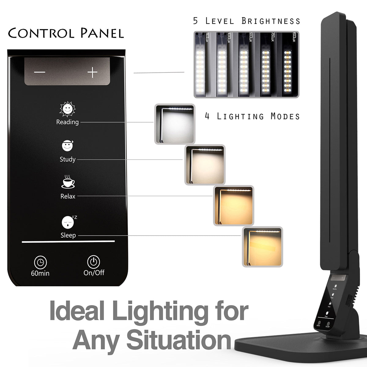 Lampat LED lamp with relaxation mode delivers ambient, soothing lighting.