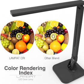 Lampat desk lamp in piano black featuring studying mode for productive sessions.