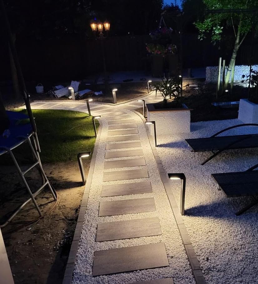 Lampat solar pathway lights deliver flexible backyard accents around the home.