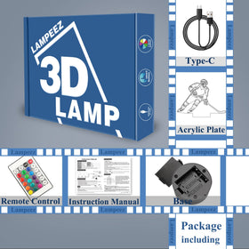 Lampeez Ice Hockey 3D Night Light office decor for stylish spaces