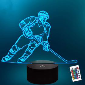 Lampeez Ice Hockey 3D Night Light powered by USB for convenience