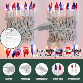 LAMPHOME 131-9ft white-wire incandescent lights provide warm ambient glow.
