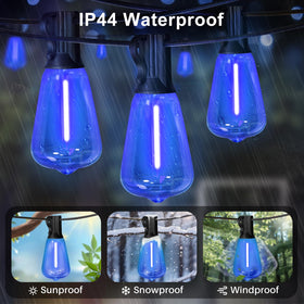 Lamphome blue ST38 bulbs provide a durable, shatterproof glow for blue-themed events.