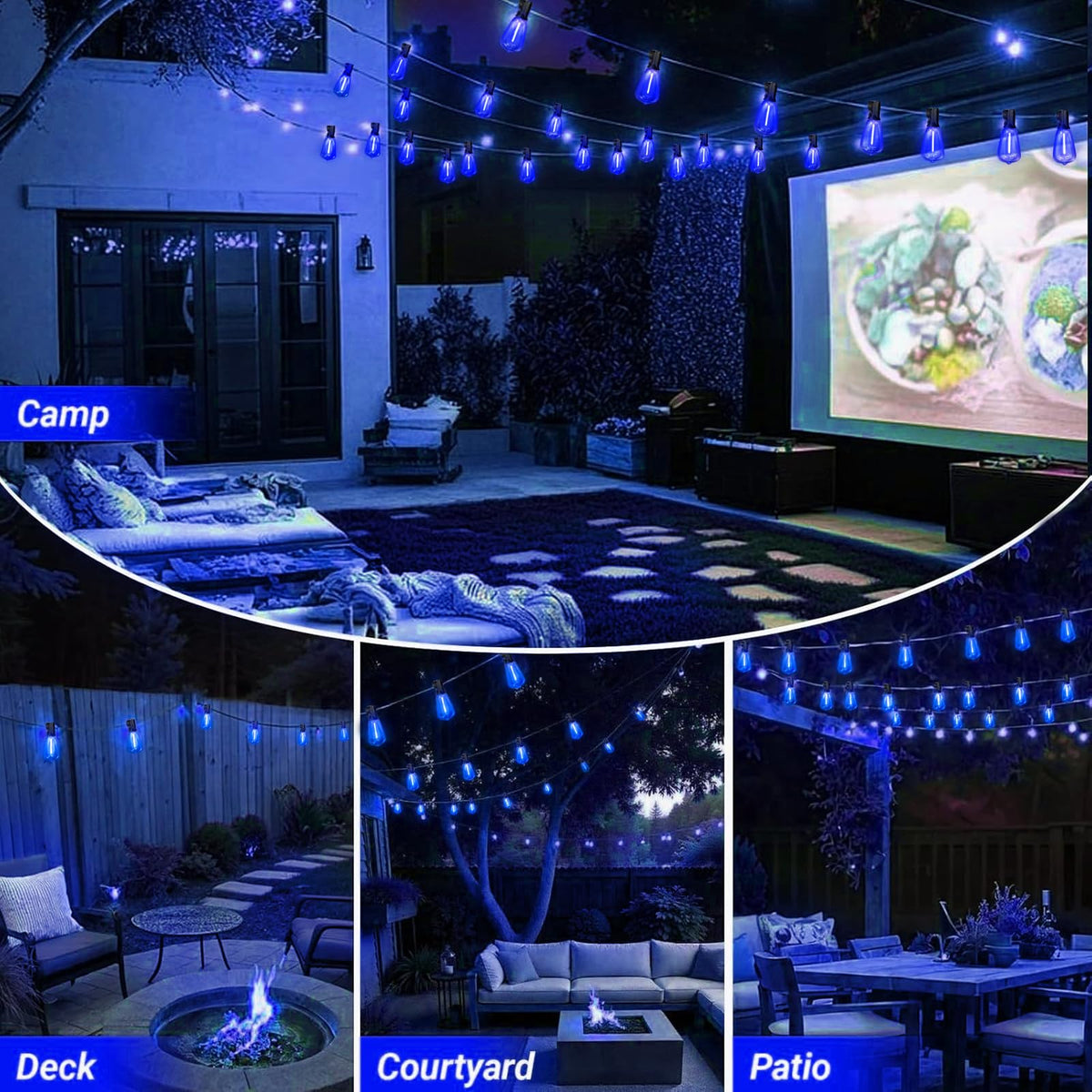 Lamphome energy-efficient blue LEDs offer long lifespan for year-round decor.