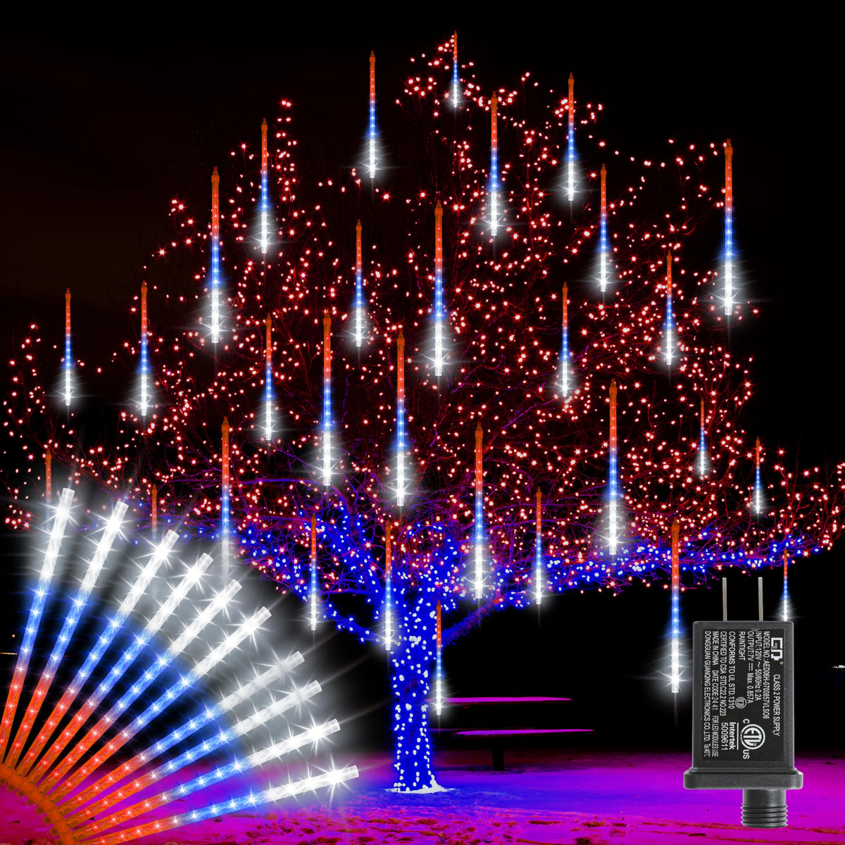 LampHOME red white blue outdoor decor for holidays and events