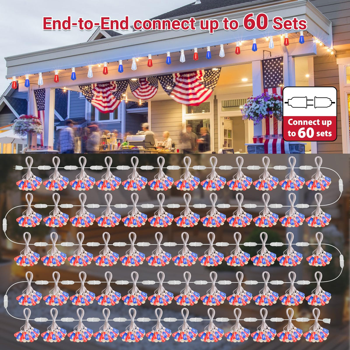 LAMPHOME shatterproof bulbs reduce breakage risk during outdoor parties.
