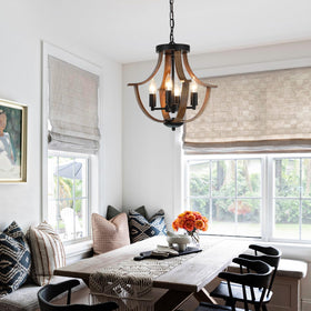 LAMPKEDUO dining-room fixture showing 16-inch diameter and 14-inch height