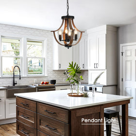 Close-up of LAMPKEDUO faux-wood grain finish for inviting texture