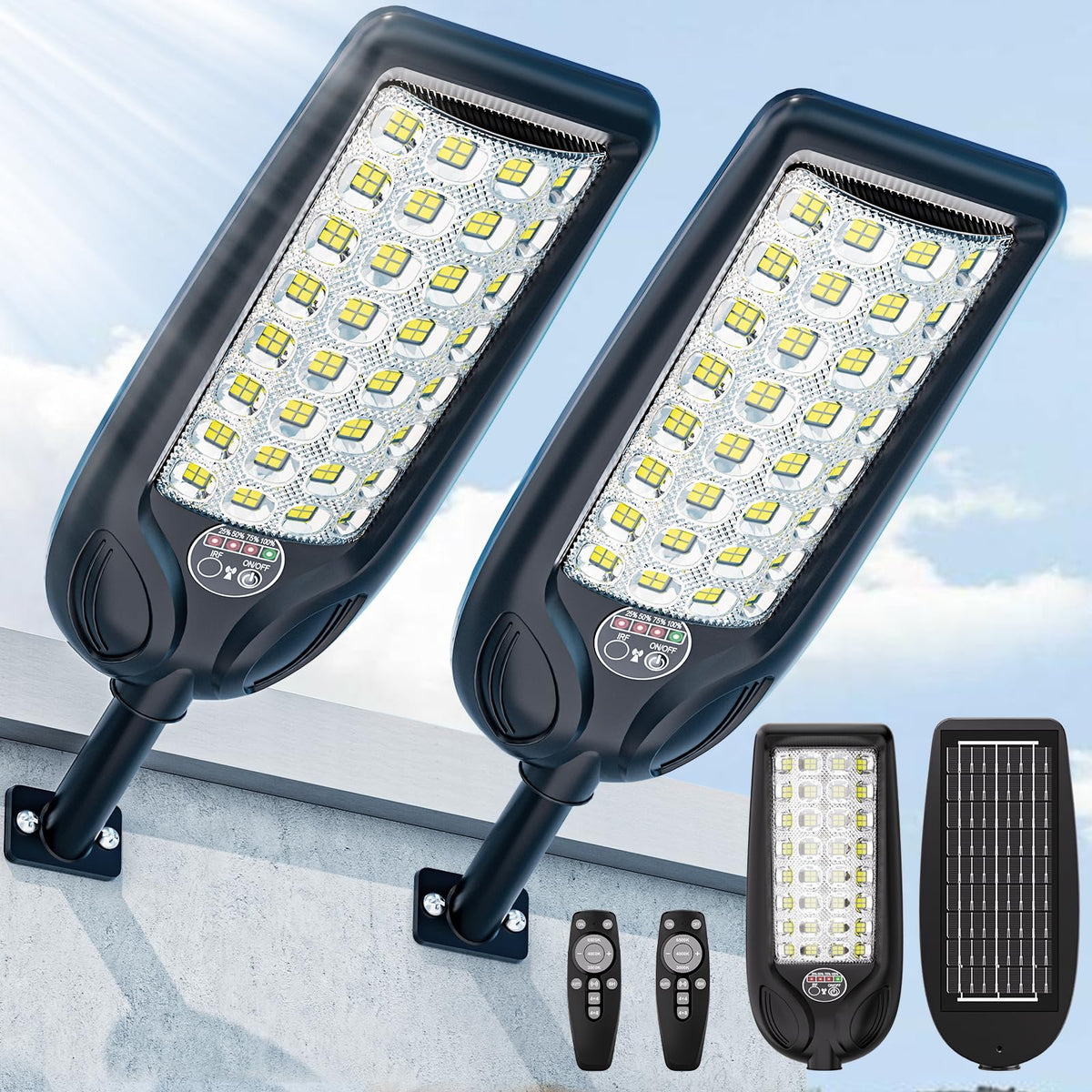 LampTec solar street light shows three color options for versatile outdoor illumination
