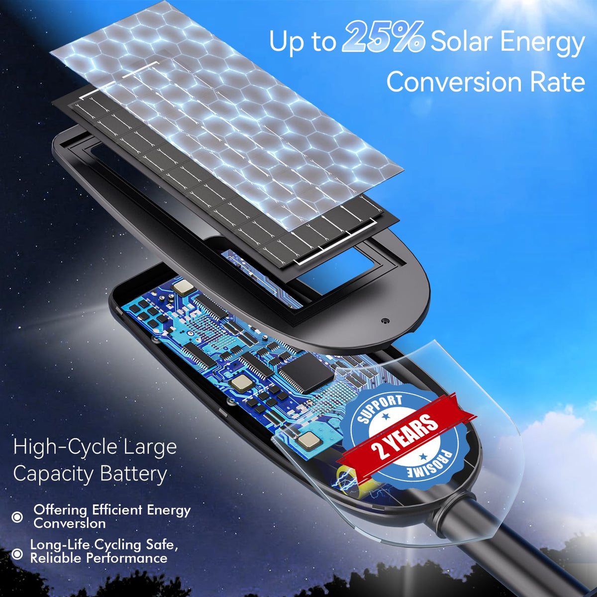 LampTec waterproof design guards against rain and snow for all-weather use
