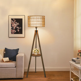 LAMSU floor lamp with foot switch offers hands-free control.