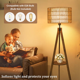 LAMSU rattan shade diffuses light softly for cozy evenings.