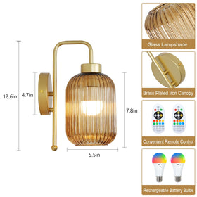 LAMSU rechargeable bulb sconce delivers long, cordless illumination.