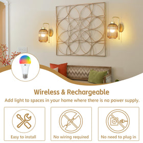 LAMSU wireless sconce remote control simplifies hands-free lighting control.