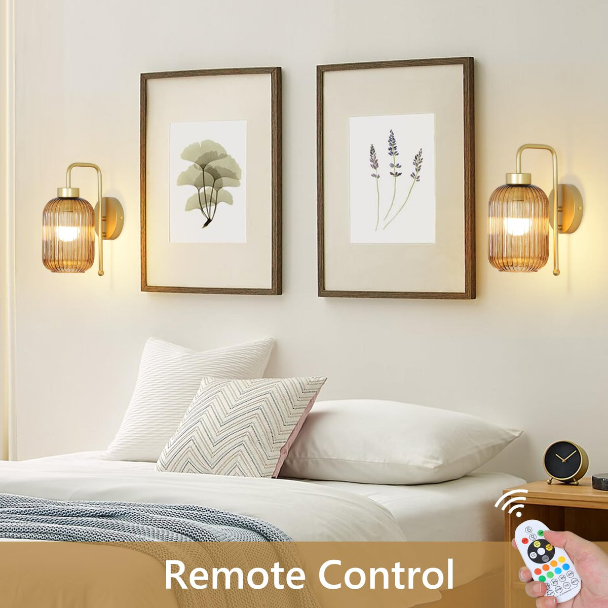 LAMSU sconce set includes 8 RGB colors for mood scenes.