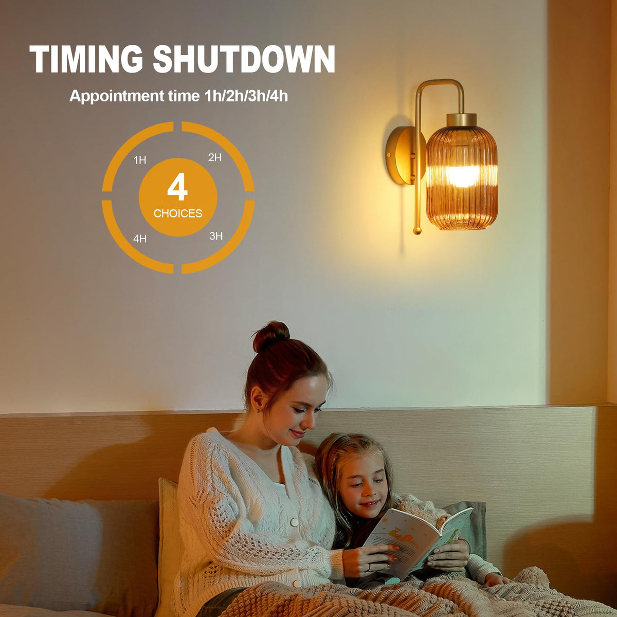 LAMSU timer-equipped wall light for automated evenings.