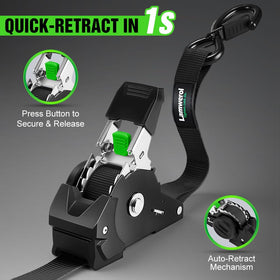 Lamwerol safety clips on hooks lock securely to anchor points.