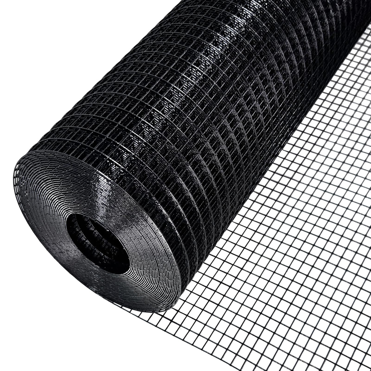 LAN JIA black hardware cloth 1/2-inch mesh roll for chicken coops and cages.