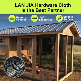 LAN JIA welded wire fence with 1/2-inch mesh for predator protection.