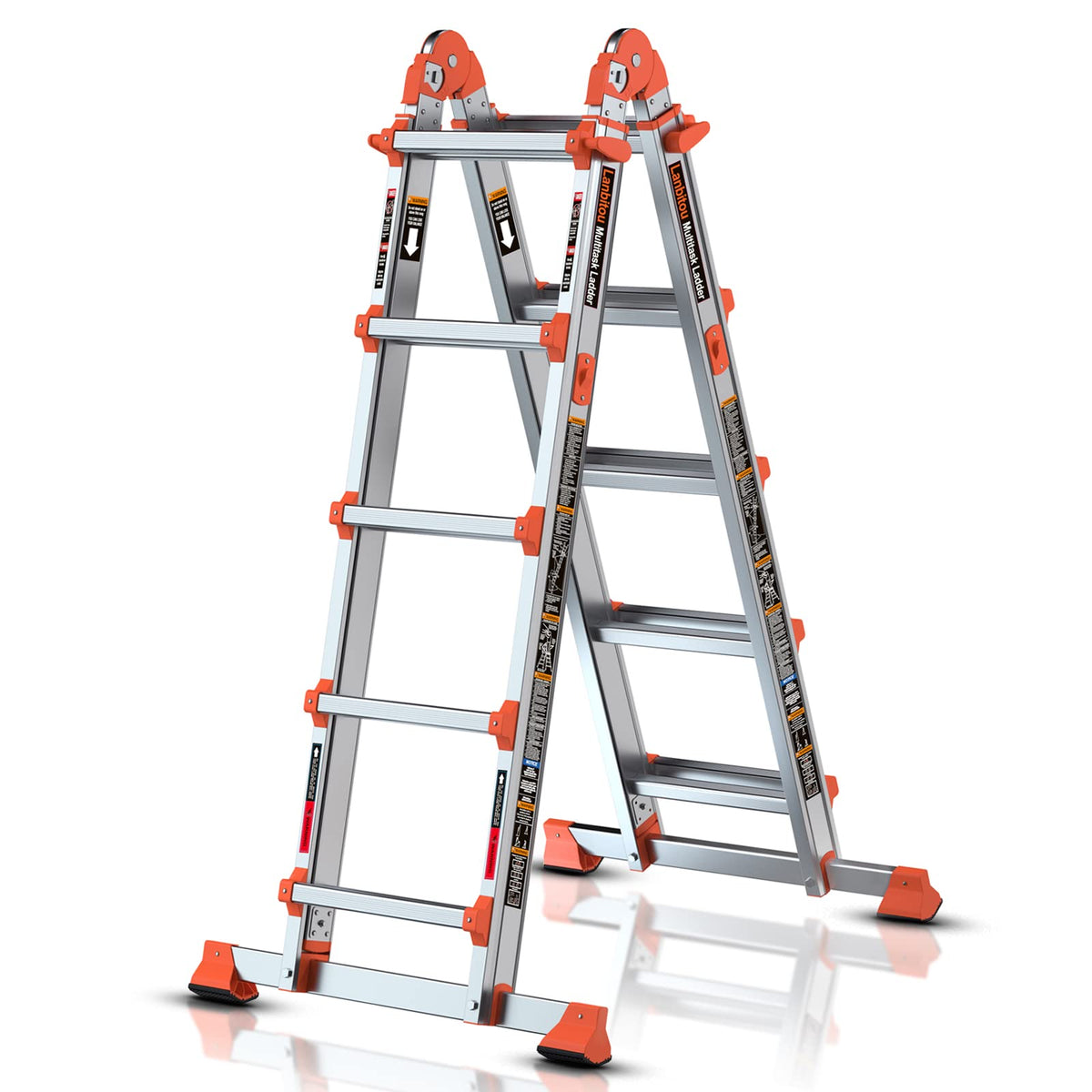 LANBITOU ladder in a-frame 5-step configuration for safe roof access.