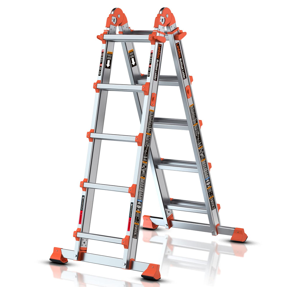 LANBITOU ladder in a-frame 5-step configuration for safe roof access.