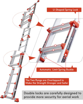 LANBITOU ladder anti-slip feet provide stable footing on varied surfaces.