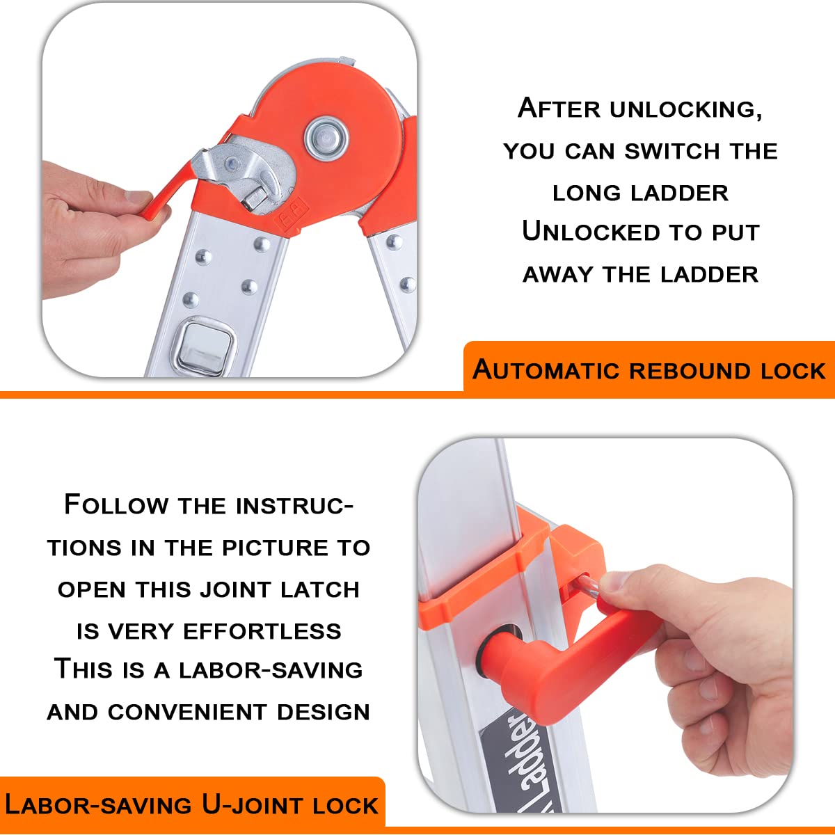 LANBITOU Ladder folding compact design fits small storage spaces.