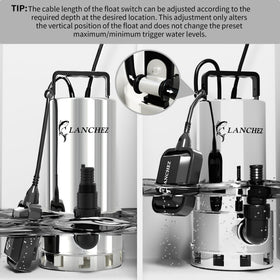 LANCHEZ in-use setup in basement or pool demonstrates versatile drainage.