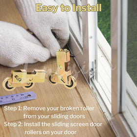 Lancisism screen door wheels set improves daily opening.