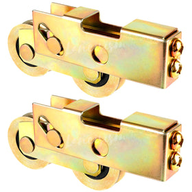 Lancisism sliding door tandem roller with 1-1/4 inch wheel for smooth operation.