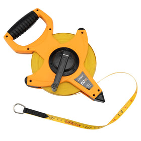 LAND 165ft tape blade closeup highlights fiberglass strength for tough jobs
