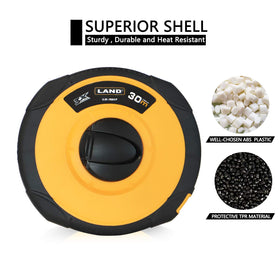 LAND portable long measuring tape ideal for on-site layout and planning tasks.