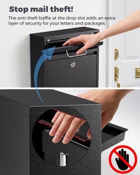LAND·VOI anti-theft slot guard prevents fishing for contents.