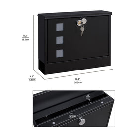 LAND·VOI mailbox doors-open view with three viewing windows for status.