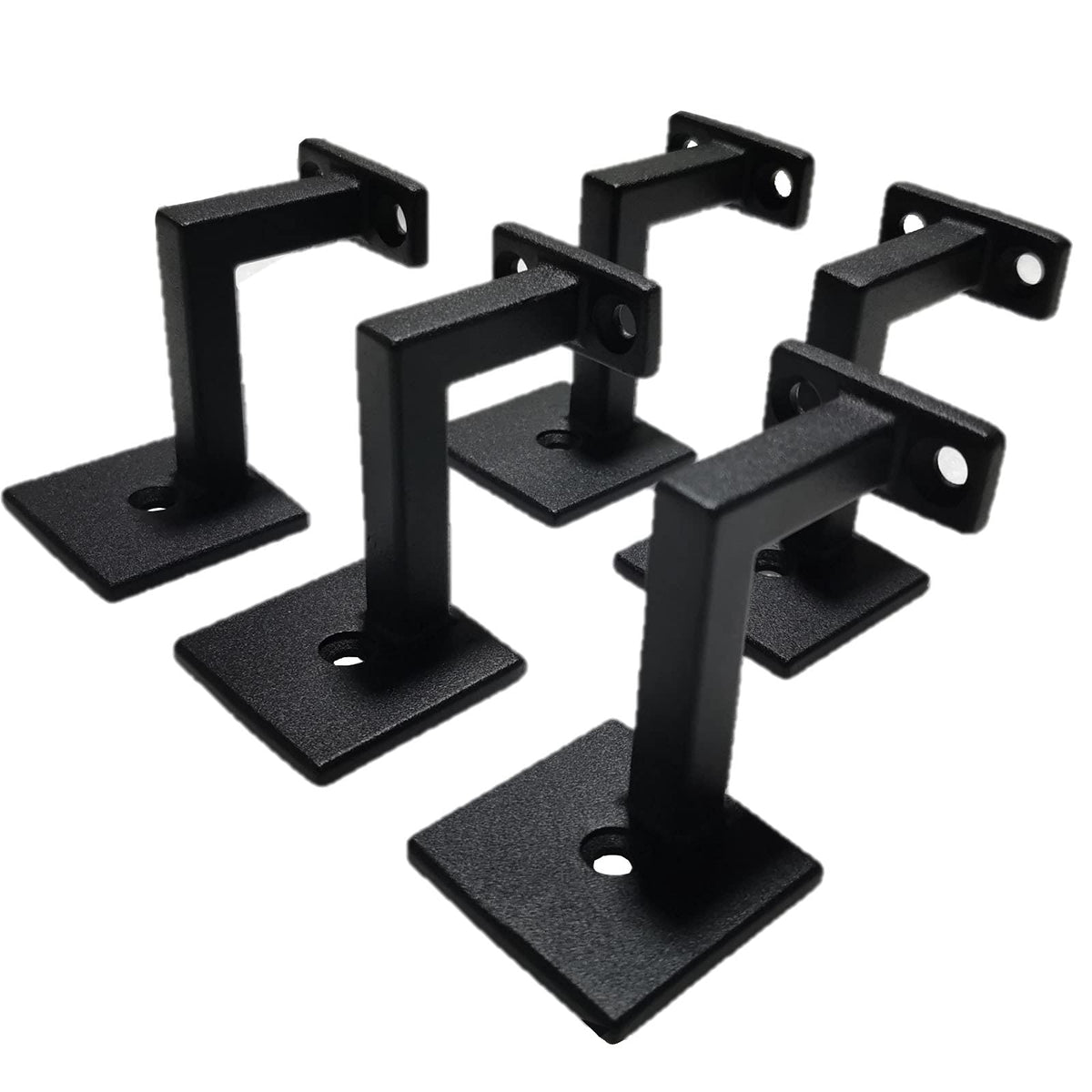 Langdoly square handrail bracket in textured black for sturdy stair rail mounting.
