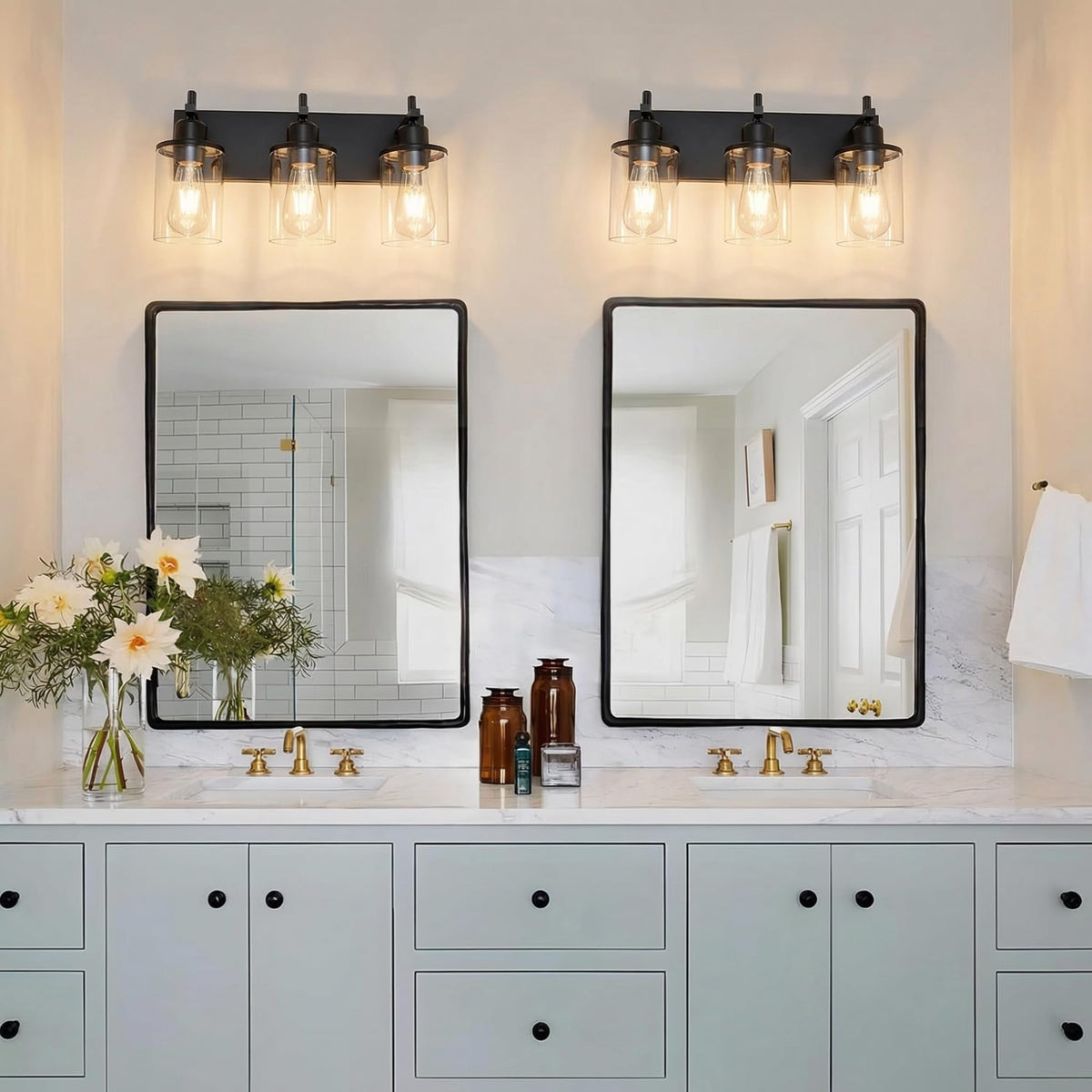 Lanhall rustic 3-light design suits bathrooms, bedrooms, and hallways.