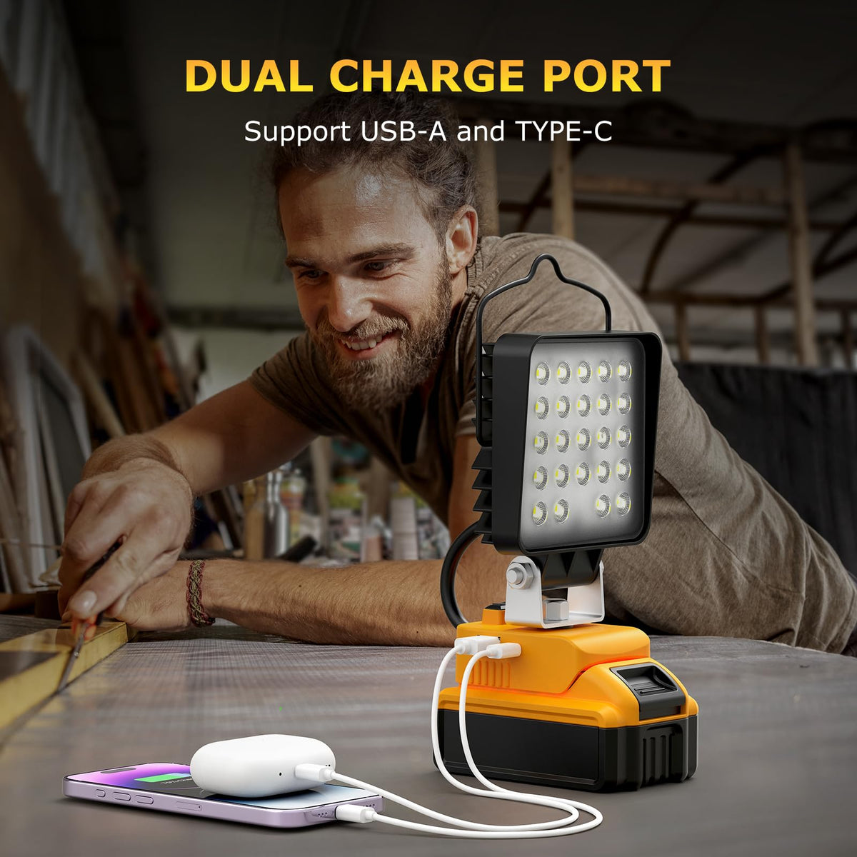 LANKA 11200LM LED light pivot angle, perfect for dark corners and overhead beams.