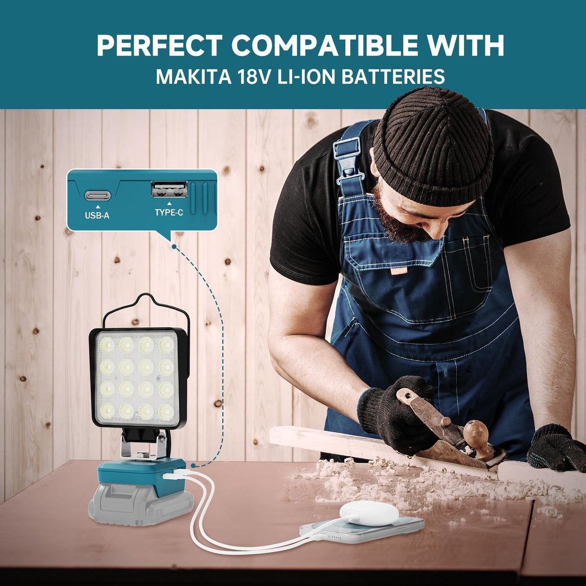 LANKA LED work light offers dual brightness for flexible on site visibility.