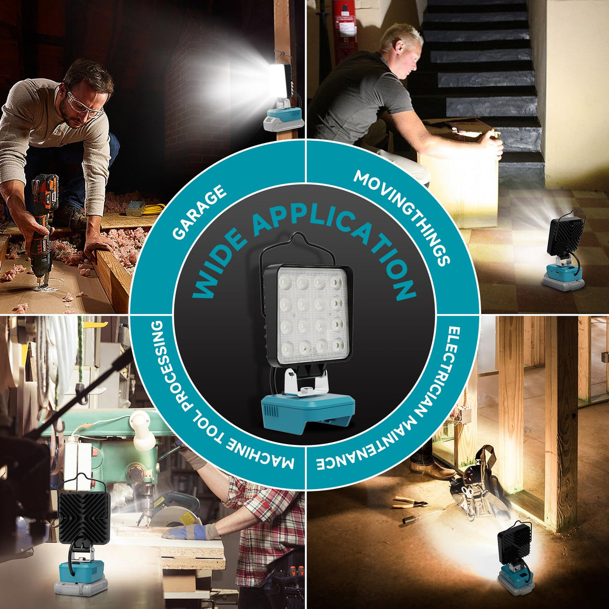LANKA LED work light broad Makita 18V battery compatibility improves versatility.