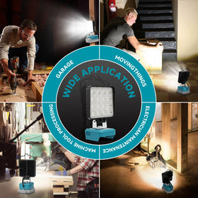 LANKA LED work light broad Makita 18V battery compatibility improves versatility.