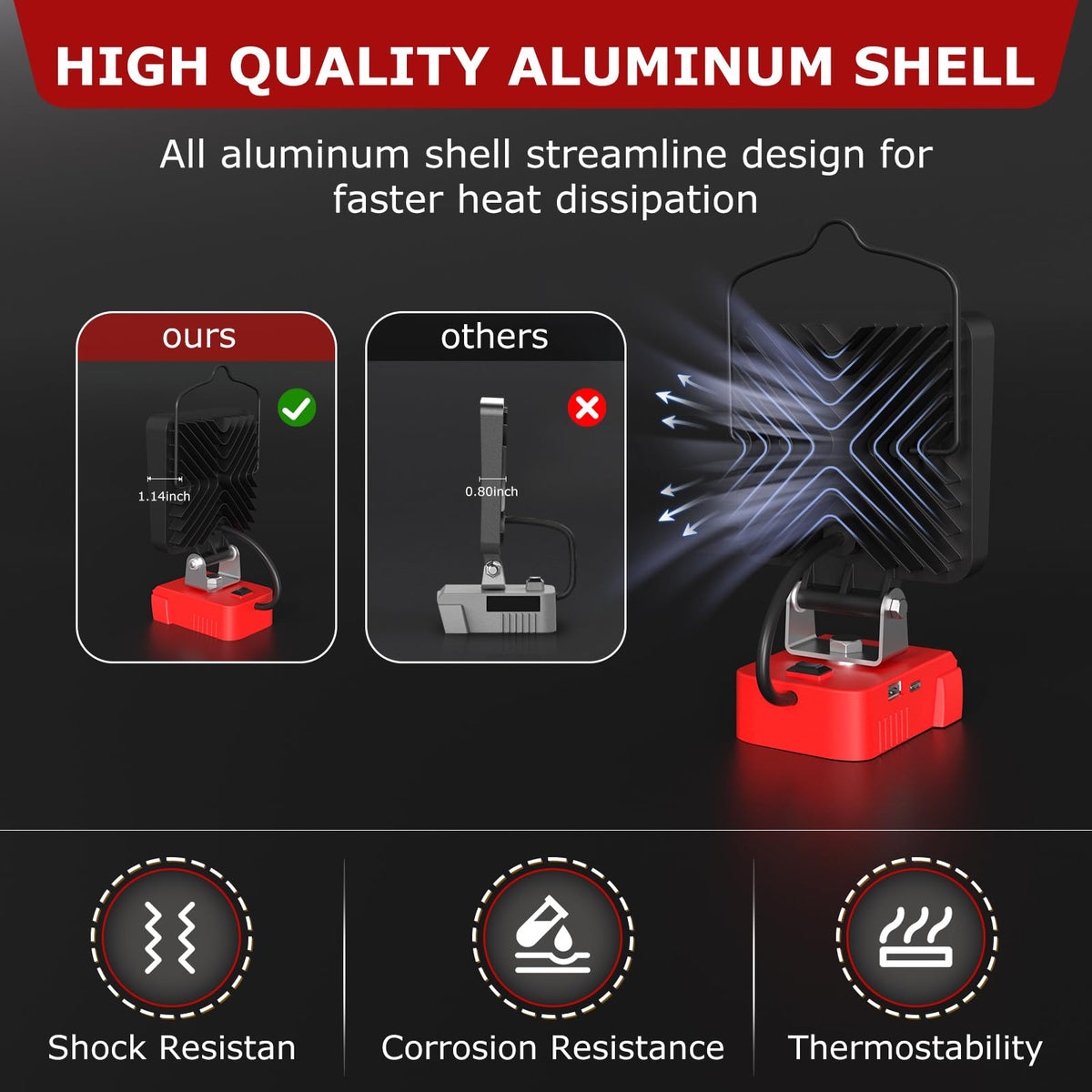 LANKA M18 work light on stand for hands-free use on job sites