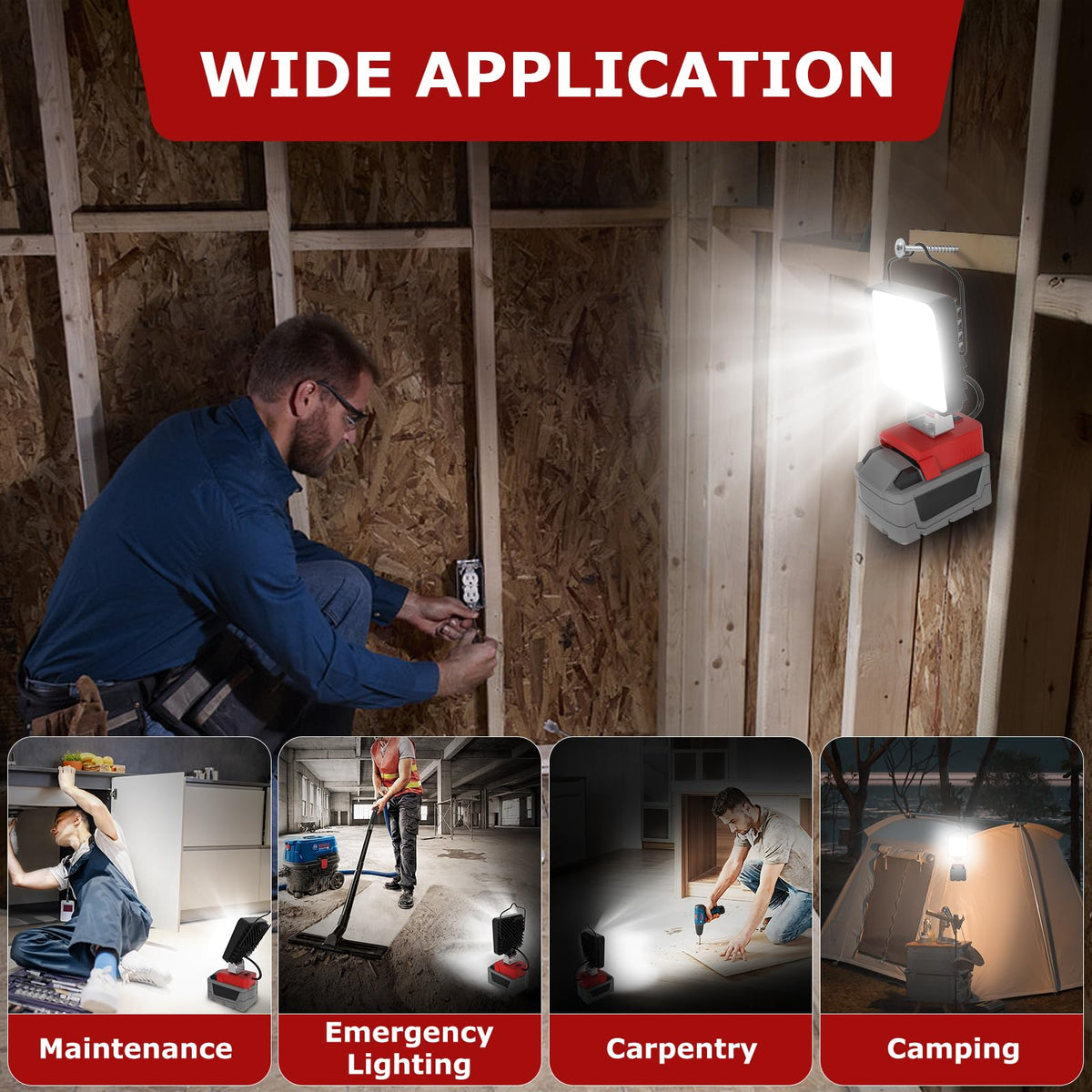 LANKA M18 work light with waterproof lamp head for outdoor durability