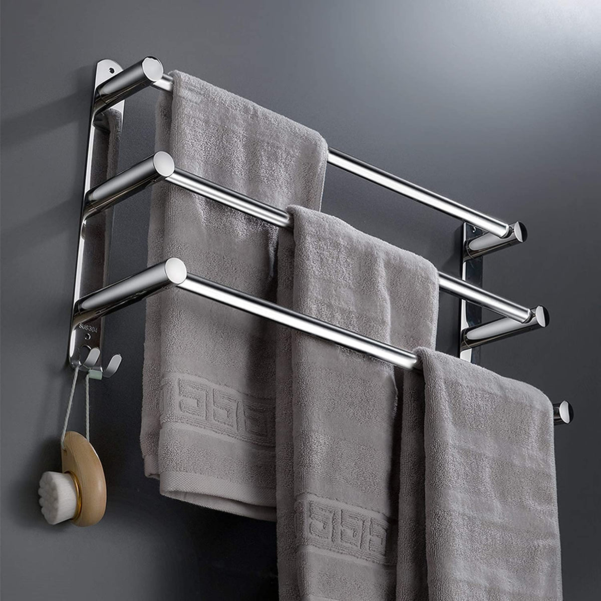 Lanliebao towel bar extends to 20-30 inches for flexible bathroom organization.