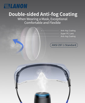 LANON anti-fog lenses help keep visibility crisp in challenging conditions.