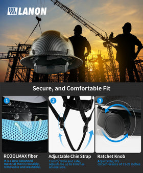 LANON carbon fiber texture design adds modern look while remaining safety compliant.