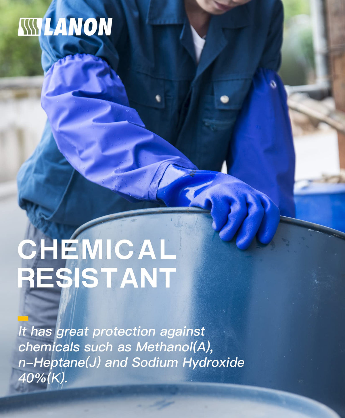 LANON chemical-resistant gloves offer excellent grip on wet surfaces.